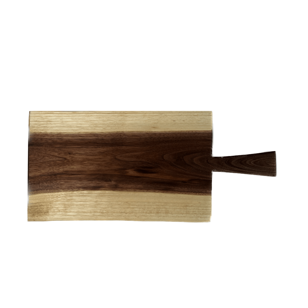 horizontal walnut cheese board with handle